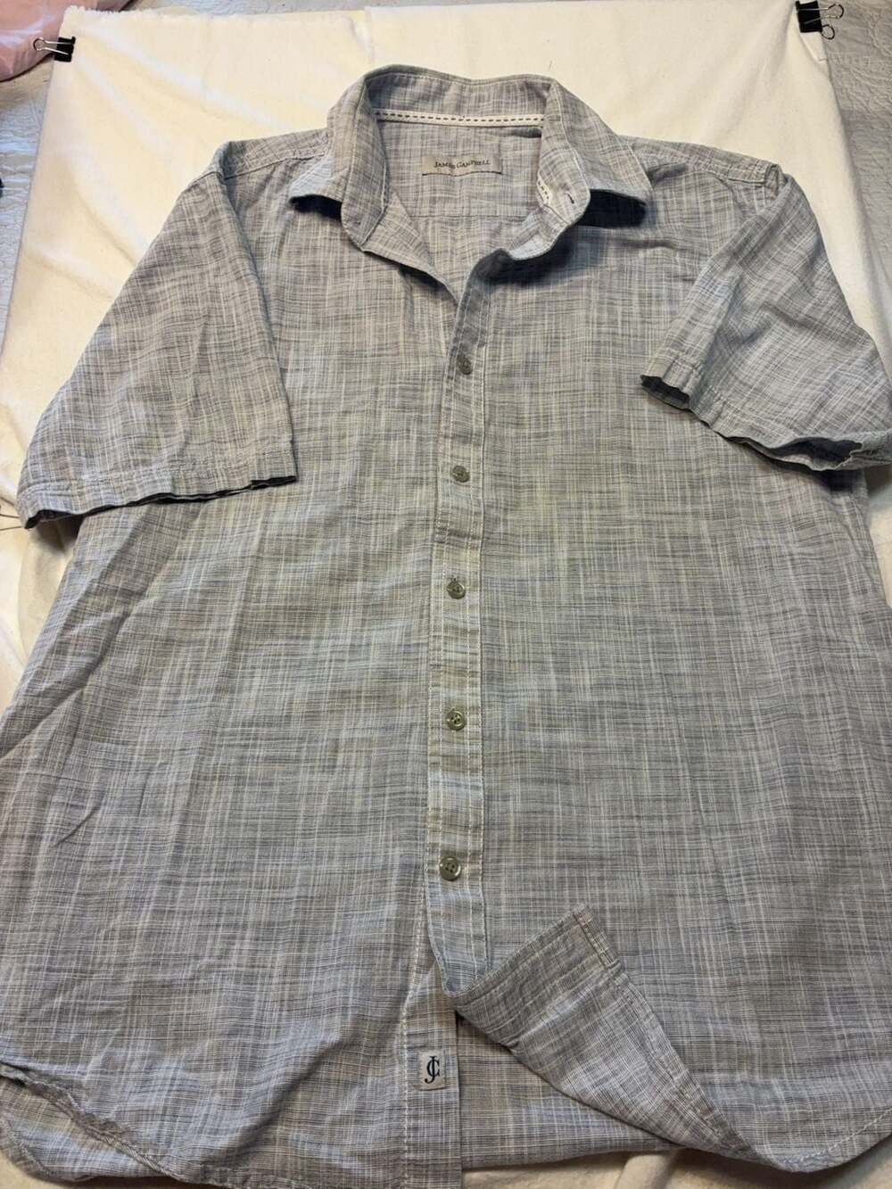 James Campbell Short Sleeve Cotton Button Down Shirt